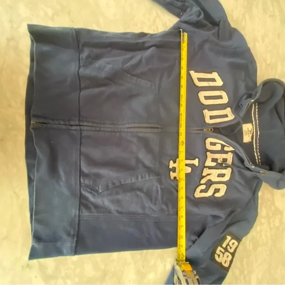 Blue Dodgers Zip-Up Hoodie Jacket VINTAGE STYLE